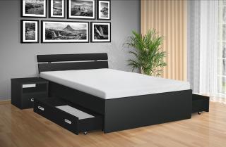 postel s úložným prostorem RAMI - M 180x200 cm barva lamina: Antracit, matrace: MATRACE 19cm OTRHOPEDY MAXI