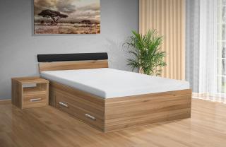 postel s úložným prostorem RAMI - M 180x200 cm barva lamina: Ořech lyon 9614, matrace: MATRACE 19cm OTRHOPEDY MAXI