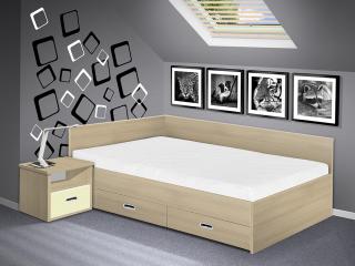postel s úložným prostorem Renata 120x200 cm barva lamina: akát, boční čela: s bočními čely