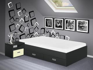 postel s úložným prostorem Renata 120x200 cm barva lamina: Antracit, boční čela: bez bočních čel