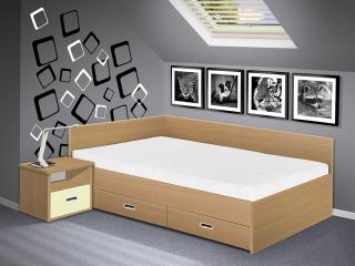 postel s úložným prostorem Renata 120x200 cm barva lamina: buk, boční čela: s bočními čely