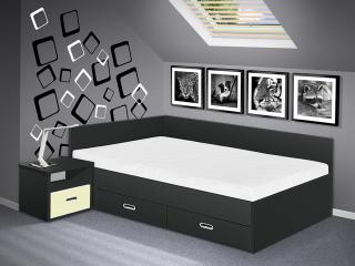 postel s úložným prostorem Renata 140x200 cm barva lamina: Antracit, boční čela: s bočními čely