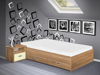 postel s úložným prostorem Renata 140x200 cm barva lamina: ořech lyon, boční čela: bez bočních čel