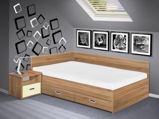 postel s úložným prostorem Renata 140x200 cm barva lamina: ořech lyon, boční čela: s bočními čely