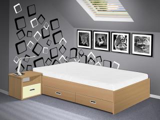 postel s úložným prostorem Renata 160x200 cm barva lamina: buk, boční čela: bez bočních čel