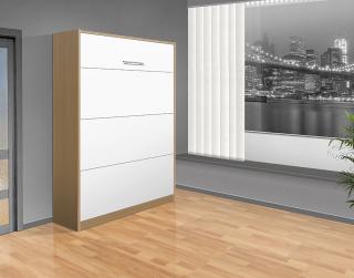 Sklápěcí postel VS 1054 P - 200x120cm barva lamina: Buk/ bílá, nosnost: standardní