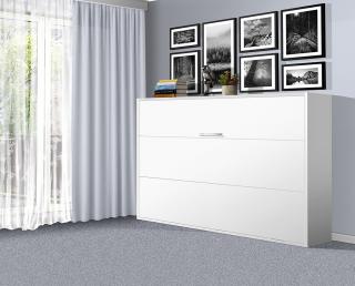 Sklápěcí postel VS1056, 200x120cm barva lamina: Bílá 113, matrace: bez matrace, varianta dveří: lesklé