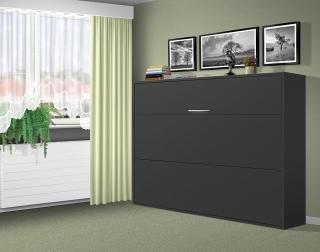 Sklápěcí postel VS1056, 200x140cm barva lamina: Antracit, matrace: bez matrace, varianta dveří: matné