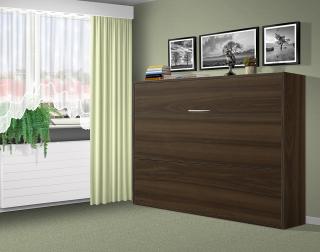 Sklápěcí postel VS1056, 200x140cm barva lamina: Ořech 729, matrace: bez matrace, varianta dveří: matné