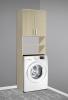 Vysoká koupelnová skříňka nad pračku K20 barva skříňky: akát, barva dvířek: bílá lamino