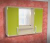 Závěsná koupelnová skříňka se zrcadlem K11 barva skříňky: akát, barva dvířek: lemon lesk