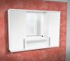 Závěsná koupelnová skříňka se zrcadlem K11 barva skříňky: bílá 113, barva dvířek: bílá lamino