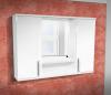 Závěsná koupelnová skříňka se zrcadlem K11 barva skříňky: bílá 113, barva dvířek: bílý lesk