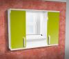 Závěsná koupelnová skříňka se zrcadlem K11 barva skříňky: bílá 113, barva dvířek: lemon lesk