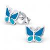 Puzetový motýl modrý ostrý, Ag 925, 0,5g