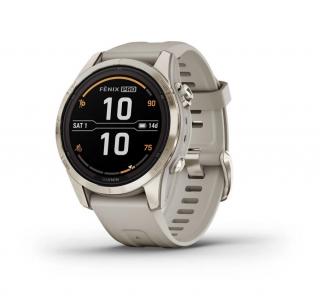 Garmin fenix 7S Pro – Sapphire Solar Edition, Soft Gold / Light Sand Band