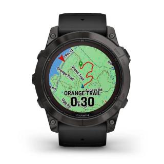 Garmin fenix 7X PRO Sapphire Solar Carbon Gray DLC Titanium/ Black Silicone Band