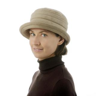Béžový dámský klobouk do zimního počasí Velikost: 57