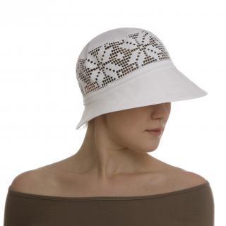Bílý dámský klobouk s krajkou Velikost: 55