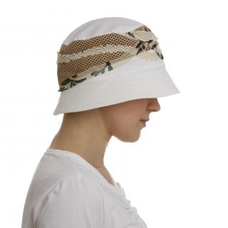 Letní bílý dámský klobouk se síťkou Velikost: 55