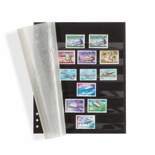 Albové listy OMEGA na poštovní známky, černé Typ: 6 pásků (pergamen. list)