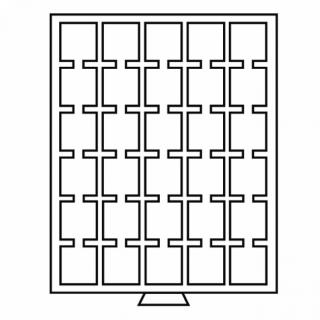 Boxy na mince, čtvercové, černé Velikost 1 pole: 38 x 38 mm