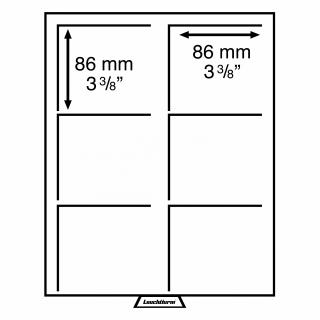 Boxy na mince XL Velikost 1 pole: 86 x 86 mm