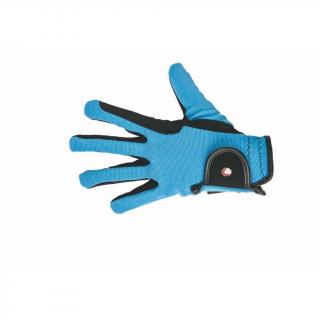 Jezdecké rukavice HKM - Professional - Nubukový vzhled Barva: Modrá, Velikost: L