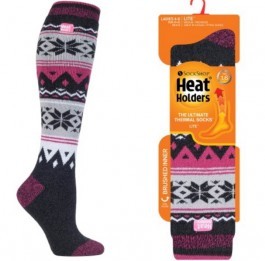 Thermopodkolenky Heat Holders, dámské - vzorované, 37 - 42 Barva: Tm.růžová/šedá/černá norský vzor, Velikost: 37 - 42