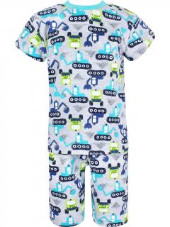 V-Mart, Chlapecké pyžamo s krátkým rukávem Bagry na stavbě - zelené 110