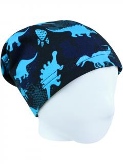 V-Mart, Jarní/podzimní čepice Dinosauři - modří 52-54 cm