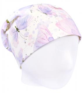 V-Mart, Jarní/podzimní čepice Fialoví motýlci 50-52 cm