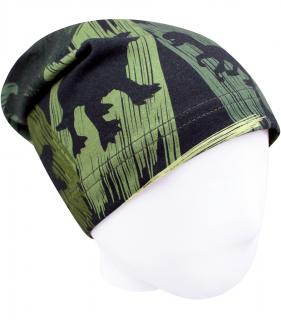 V-Mart, Jarní/podzimní čepice Khaki dinosauři 44-46 cm