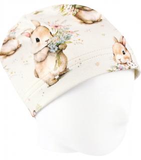 V-Mart, Jarní/podzimní čepice Zajíčci 46-48 cm
