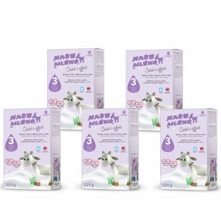 Batolecí kozí mléko NAŠE MLÉKO 3, multipack 5×525g