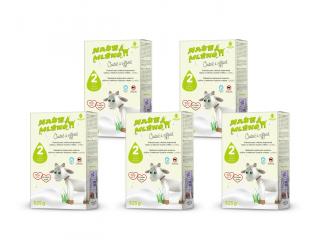 Kojenecké kozí mléko pokračovací NAŠE MLÉKO 2, multipack 5×525g