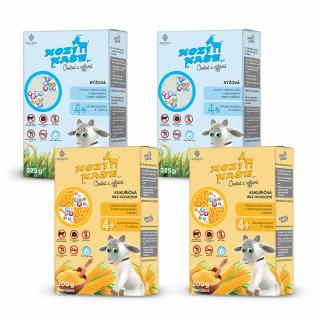 Multipack bezlepkových příkrmů 4x Kozí kaše od 4. měsíce