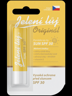 Jelení lůj | SUN SPF 30 - Pomáda na rty s ochranným UV filtrem