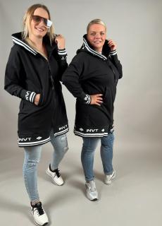 Mikina JUST FASHION/BLACK-WHITE Velikost: S/M