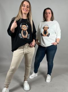 Mikina medvídek sluchátka Barva: Bílá