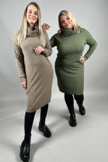 Šaty úpletové s rolákem BODY Barva: Béžová