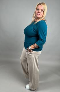 Tričko strečové 3/4 rukáv/PLUS SIZE Barva: Fialová