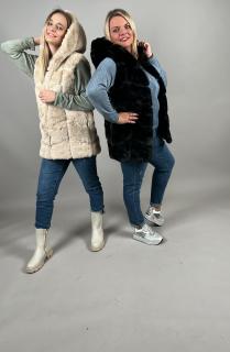 Vesta FUR/WINTER Velikost a barva: Černá L/XL