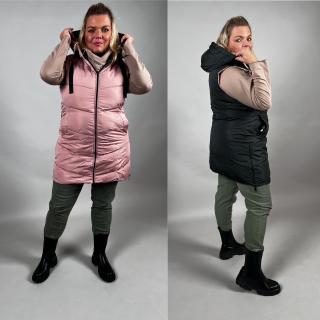 Vesta oboustranná ZERTEO/RŮŽOVO-ČERNÁ Velikost: 4XL