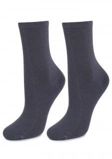 Bavlněné dámské ponožky FORTE 58 ANTRACIT, ONE-SIZE (univerzální)