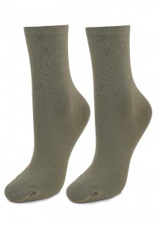 Bavlněné dámské ponožky FORTE 58 OLIVE