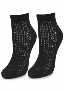 Bavlněné žakárové ponožky FORTE 64 BLACK, ONE-SIZE (univerzální)