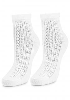 Bavlněné žakárové ponožky FORTE 64 WHITE, ONE-SIZE (univerzální)