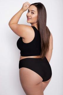 Bezešvé klasické kalhotky FLEXI ONE PLUS SIZE JULIMEX BLACK, ONE-SIZE (univerzální velikost)