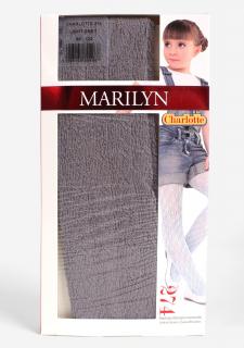 Dívčí bavlněné žakárové punčocháče CHARLOTTE 274 MARILYN LIGHT GREY, 128/146